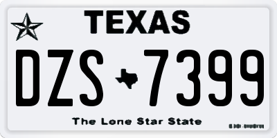 TX license plate DZS7399