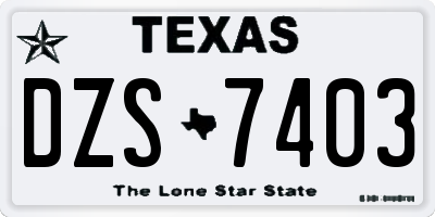 TX license plate DZS7403
