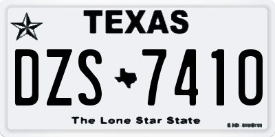 TX license plate DZS7410