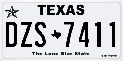 TX license plate DZS7411