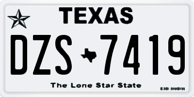 TX license plate DZS7419