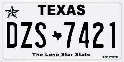 TX license plate DZS7421
