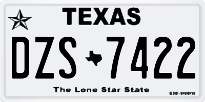 TX license plate DZS7422