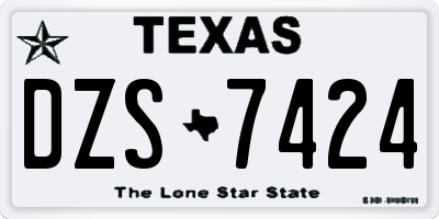 TX license plate DZS7424