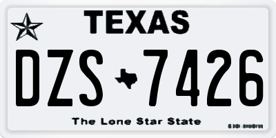 TX license plate DZS7426