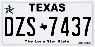 TX license plate DZS7437
