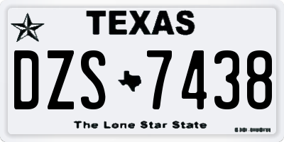 TX license plate DZS7438