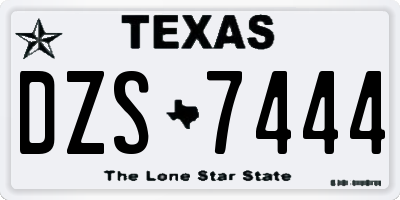 TX license plate DZS7444