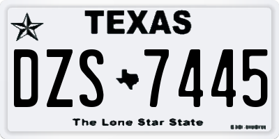 TX license plate DZS7445
