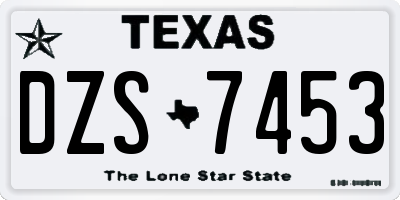 TX license plate DZS7453