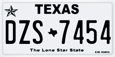 TX license plate DZS7454