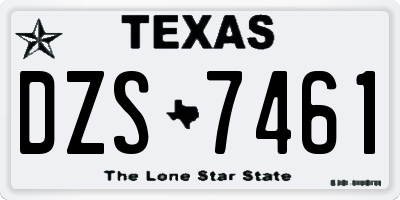 TX license plate DZS7461