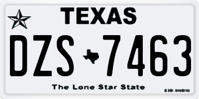 TX license plate DZS7463