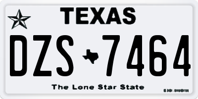 TX license plate DZS7464