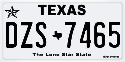 TX license plate DZS7465