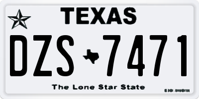 TX license plate DZS7471