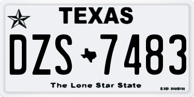 TX license plate DZS7483