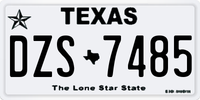 TX license plate DZS7485