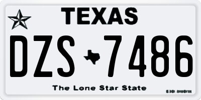 TX license plate DZS7486