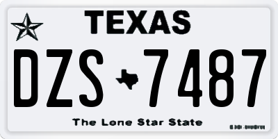 TX license plate DZS7487