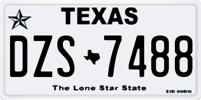 TX license plate DZS7488