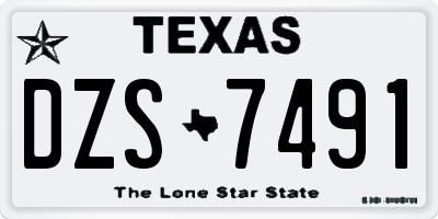 TX license plate DZS7491