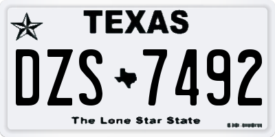 TX license plate DZS7492