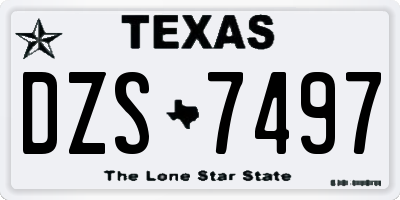 TX license plate DZS7497