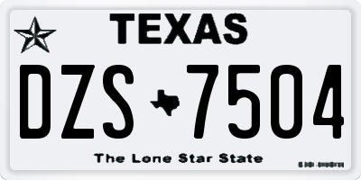 TX license plate DZS7504