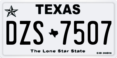 TX license plate DZS7507