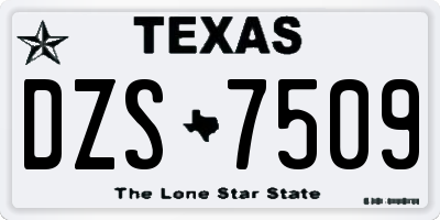 TX license plate DZS7509