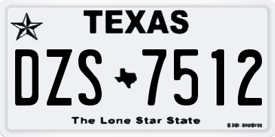 TX license plate DZS7512
