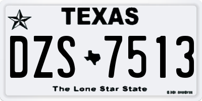 TX license plate DZS7513