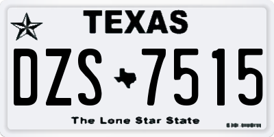 TX license plate DZS7515
