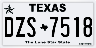 TX license plate DZS7518
