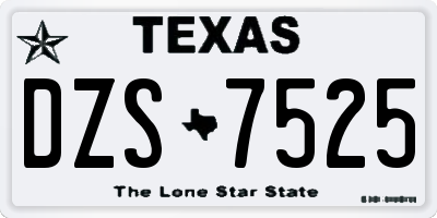 TX license plate DZS7525