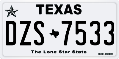 TX license plate DZS7533