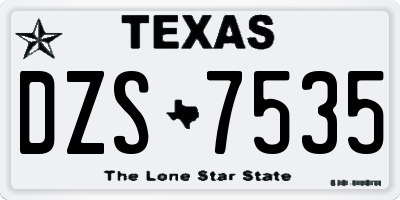 TX license plate DZS7535