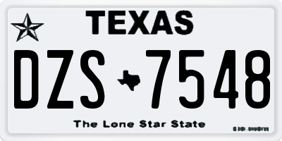 TX license plate DZS7548