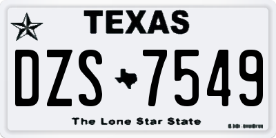 TX license plate DZS7549