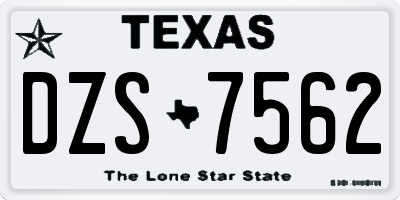TX license plate DZS7562