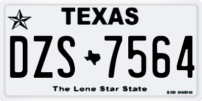 TX license plate DZS7564
