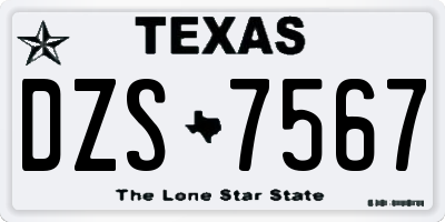 TX license plate DZS7567