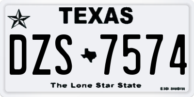 TX license plate DZS7574