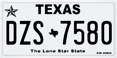TX license plate DZS7580