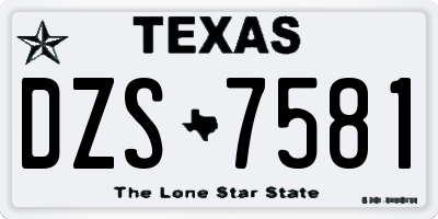 TX license plate DZS7581