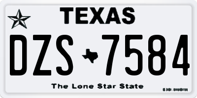 TX license plate DZS7584