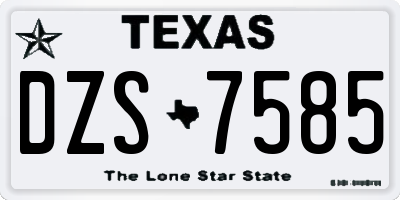 TX license plate DZS7585
