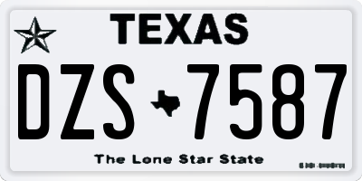 TX license plate DZS7587