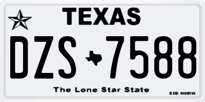 TX license plate DZS7588